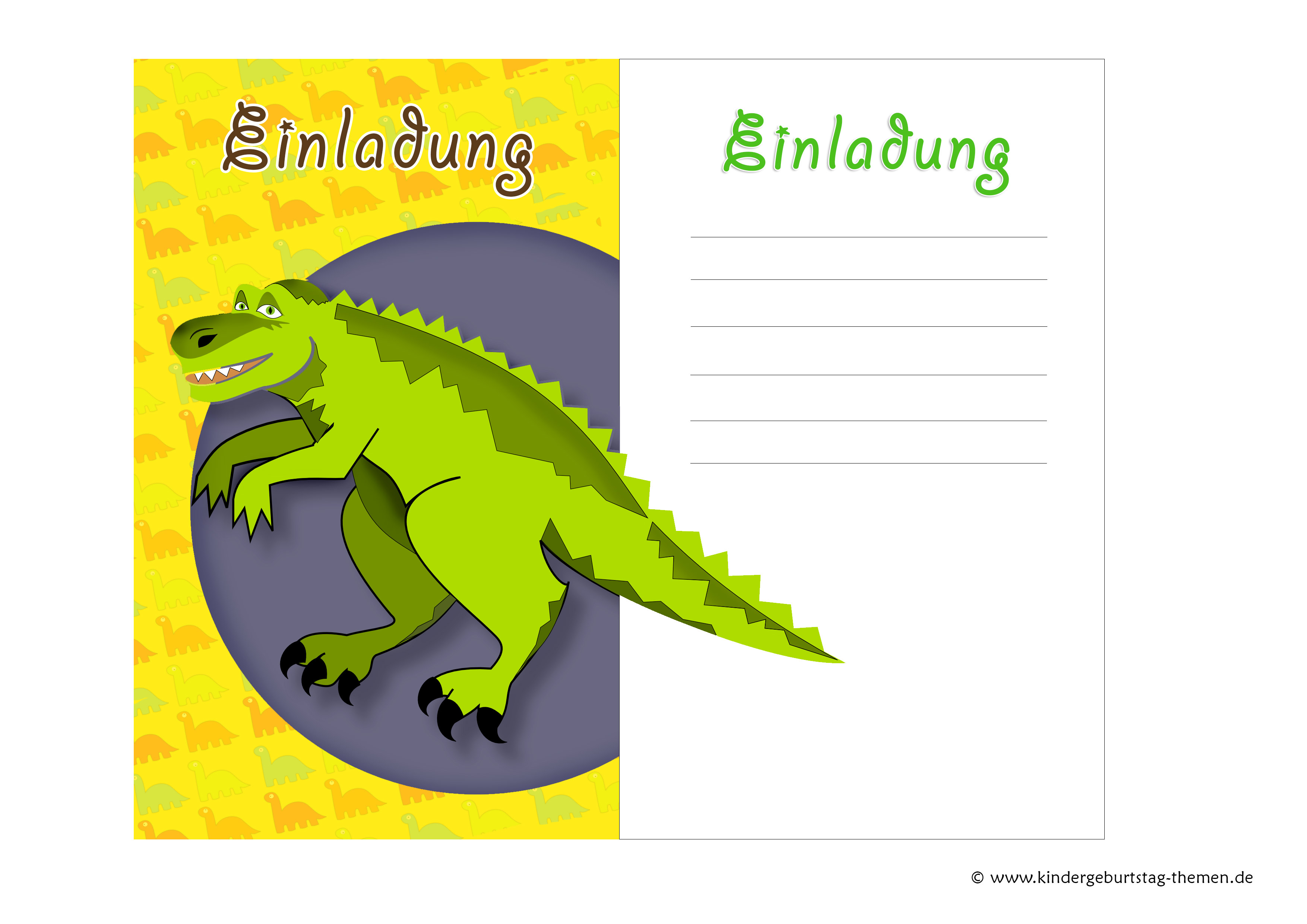 Einladungskarten Kinder Geburtstag Einladungen Dino Dinosaurier Saurier Urzeit