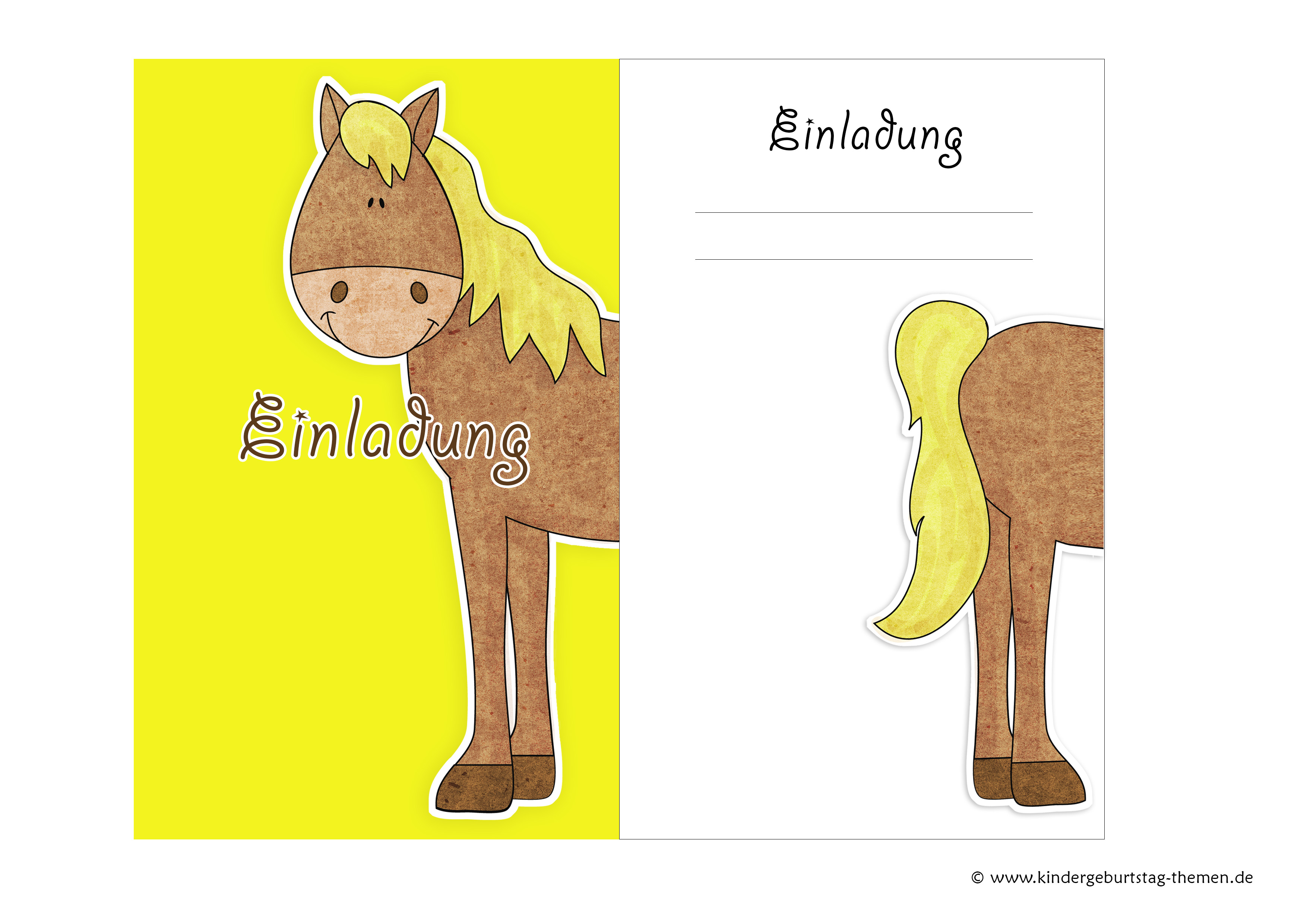 Pferd kostenlos einladung zum ausdrucken kindergeburtstag Geburtstagskarten Kostenlos