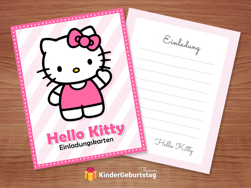 Hello Kitty Einladungskarten zum Ausdrucken