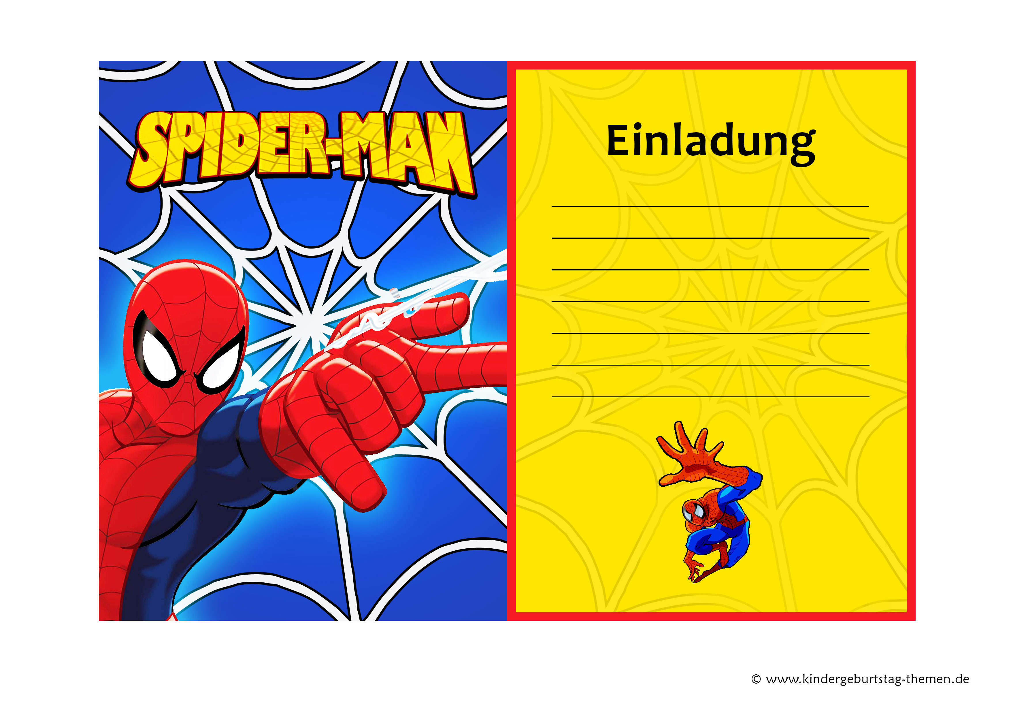 spiderman einladungskarten kostenlose vorlagen der
