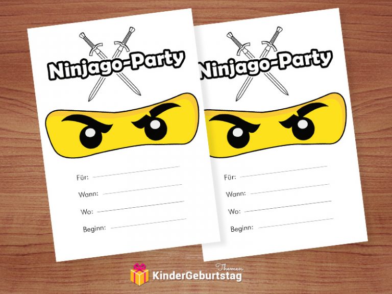 ninjago einladungskarten zum kindergeburtstag oder party