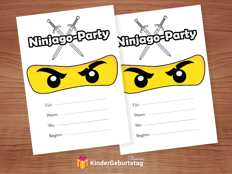 6 Umschläge Kindergeburtstag T8 Lego Ninjago Einladungskarten 6er Set 1 