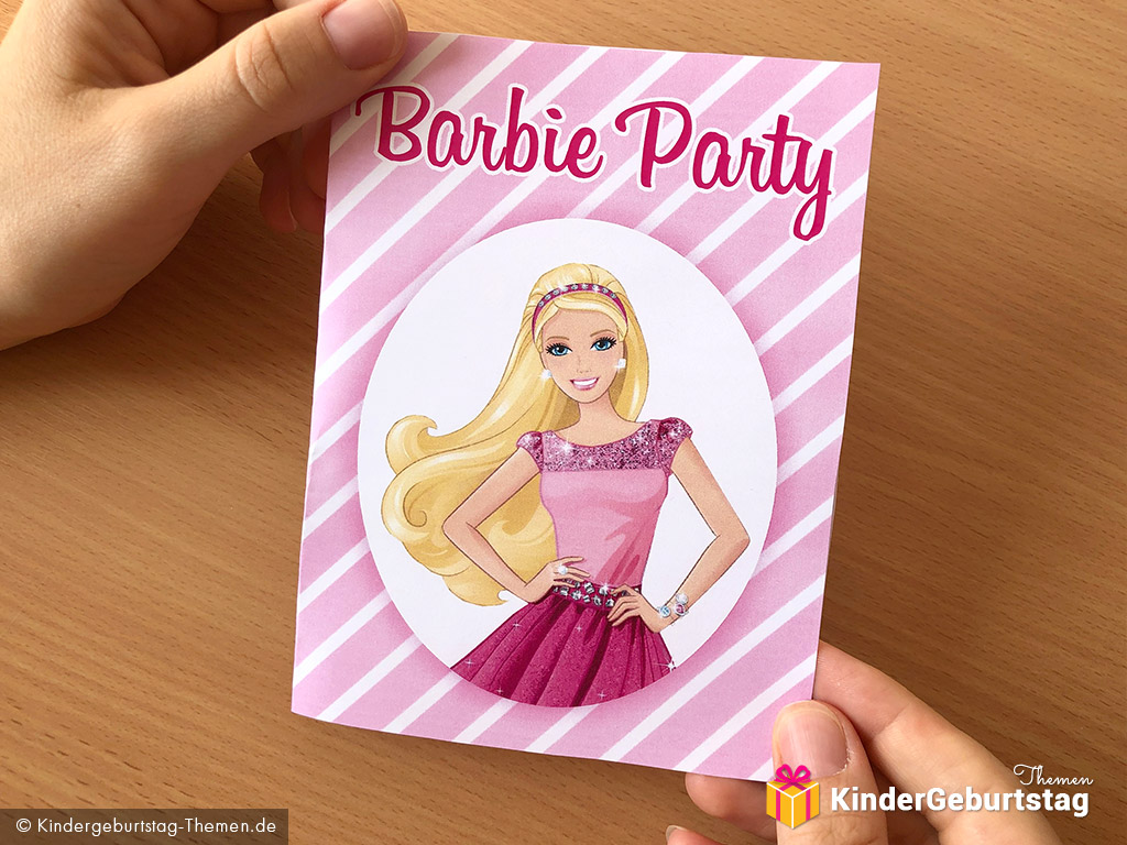 Druckbare Einladung zum Barbie-Kindergeburtstag