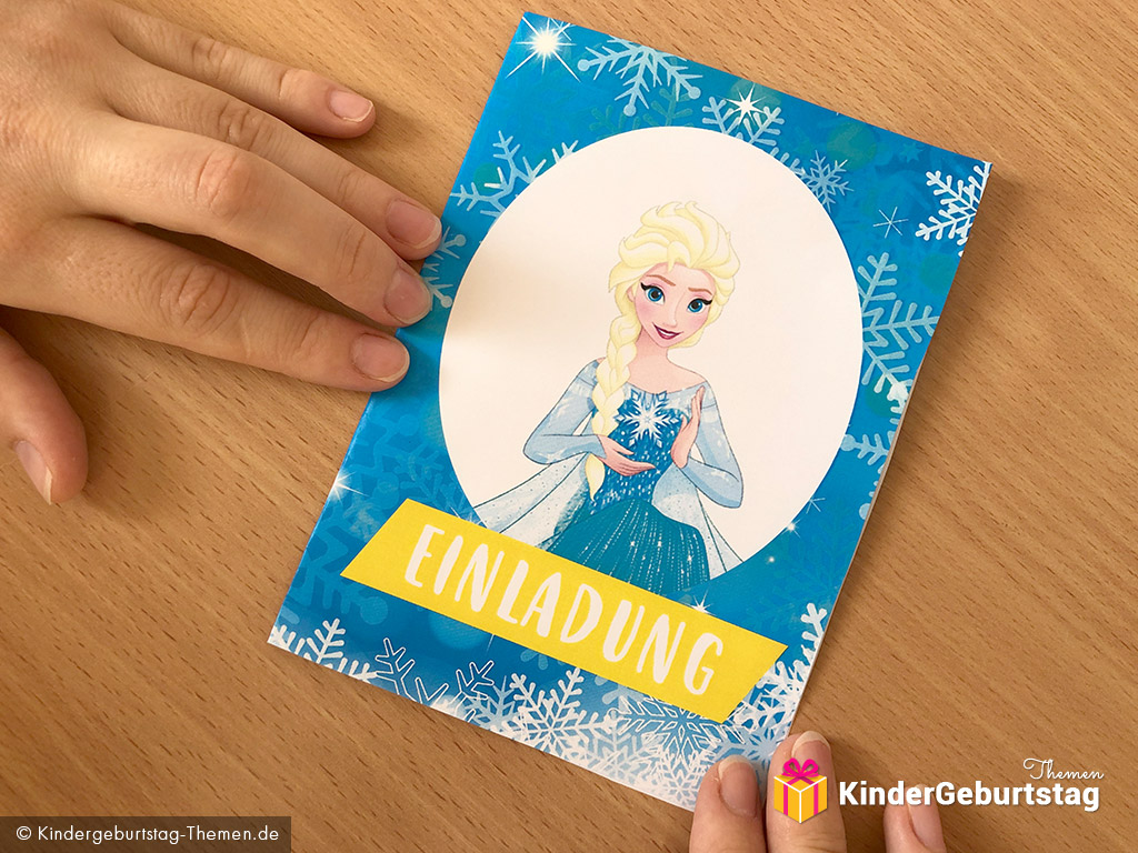 Klappkarte mit Elsa zum Kindergeburtstag