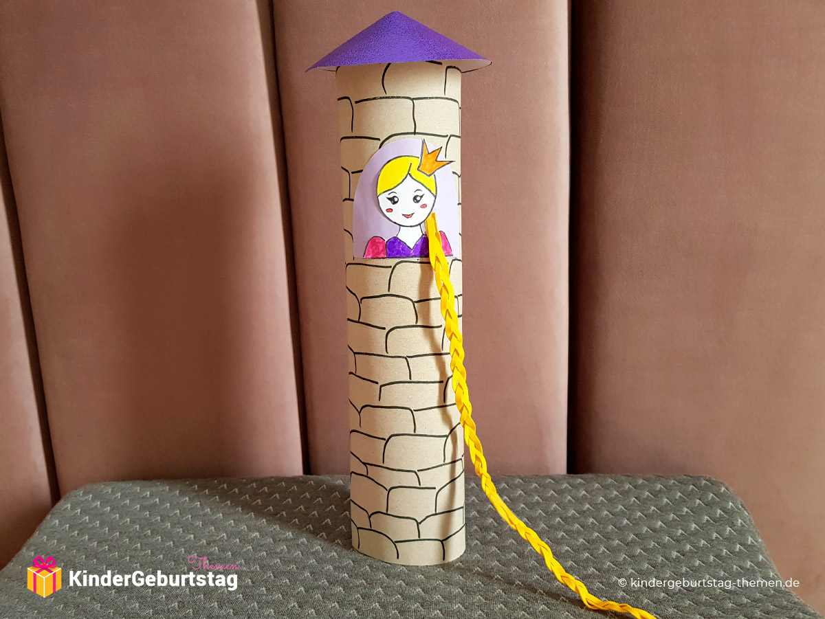 Bastelidee für Kinder - Rapunzel mit Zopf