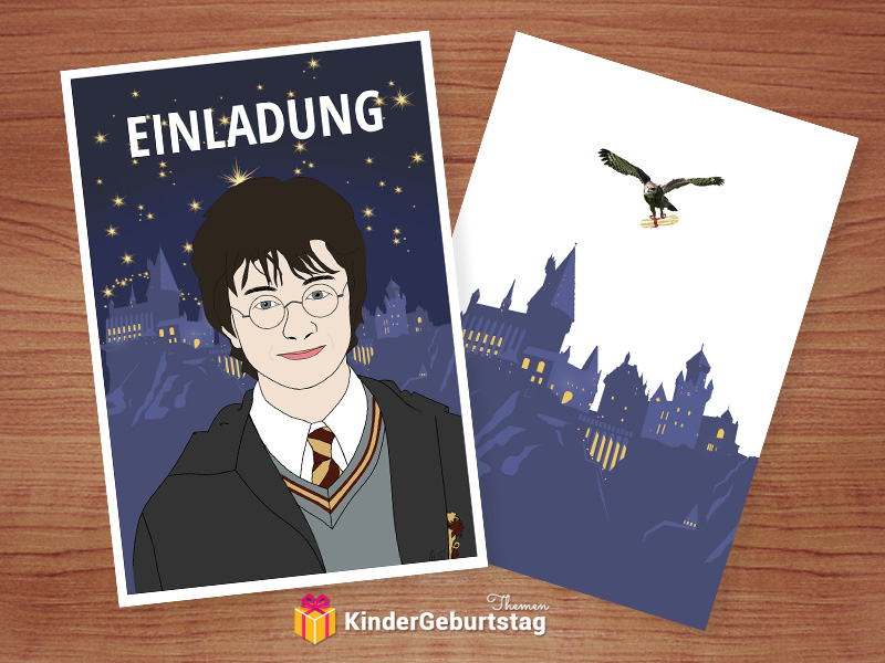 Kostenlose Vorlage für Einladung zum Harry-Potter-Kindergeburtstag