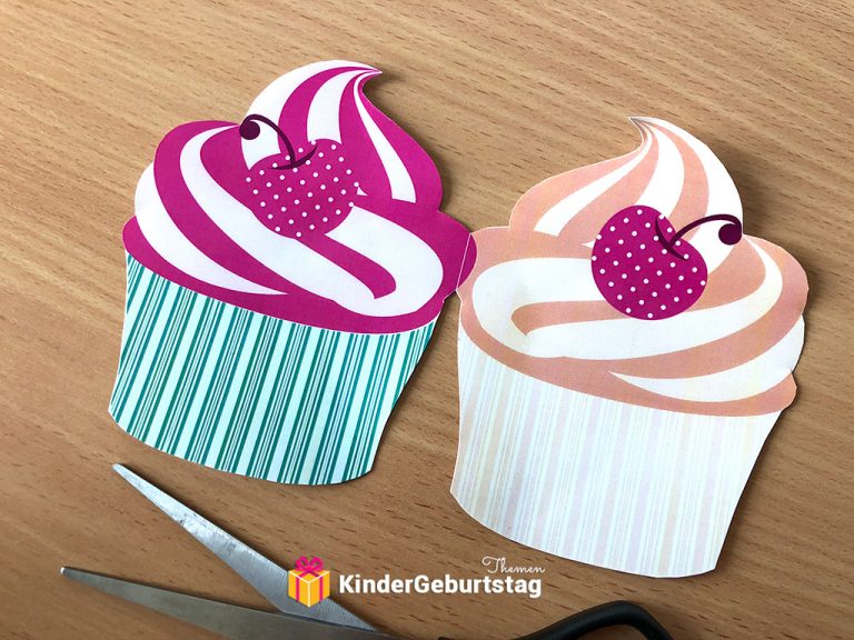 Muffin Einladung selbst basteln: Vorlagen zum Ausdrucken